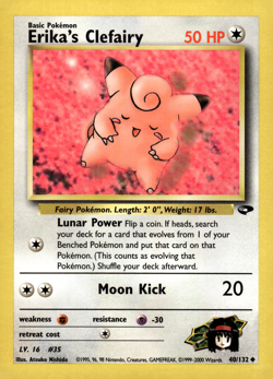 Erika's Clefairy Unlimited Uncommon Gym Challenge 040/132 MP - Image 1