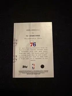 2025-26 Topps NBA Hoops VJ Edgecombe #D-13 Dunk-Umentary Rainbow (RC) - Image 4