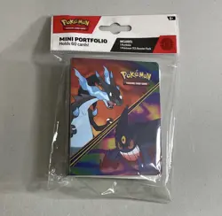 Pokemon TCG Mini Portfolio w/ Mega Charizard X & Mega Gengar - Holds 60 Cards! - Image 1