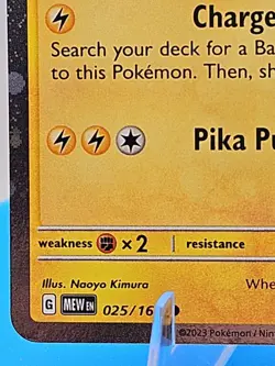 Pikachu ⚡ 025/165 Pokemon ❄ Holiday Calendar Snowflake Stamp Holo NM TCG Card - Image 4