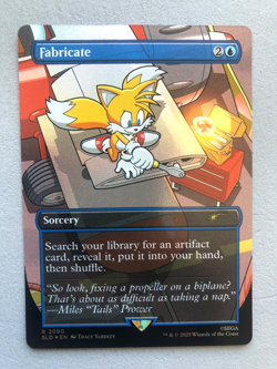 Mtg Carte Magic Secret Lair Sonic Hedgehog Fabricate Tails FOIL Eng NM - Image 1