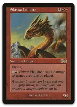 Shivan Hellkite #214 (LP) Urza's Saga USG Magic MTG - Image 1