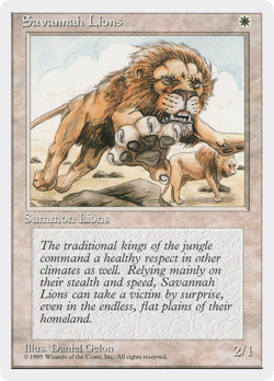 Savannah Lions (HP) Fourth Edition 4ED Magic MTG - Image 1