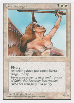 Serra Angel (MP) Fourth Edition 4ED Magic MTG - Image 1