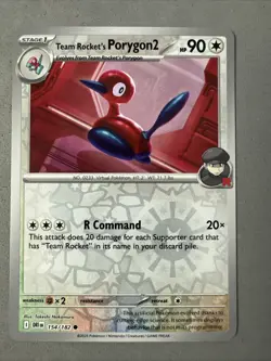 Pokemon TCG * Destined Rivals 154/182 Team Rocket's Porygon2 * REVERSE HOLO * NM - Image 1
