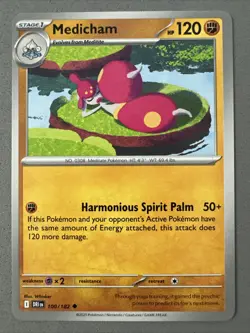 Pokemon TCG * Destined Rivals 100/182 Medicham Uncommon * UNG NM FRESH PACK - Image 1