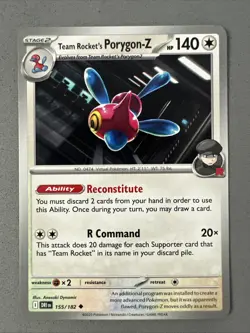 Pokemon TCG * Destined Rivals 155/182 Team Rocket's Porygon-Z U * UNG NM New PK - Image 1