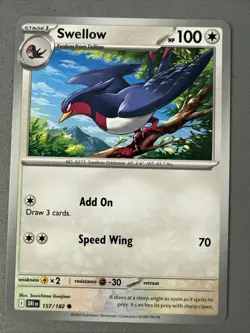 Pokemon TCG * Destined Rivals 157/182 Swellow Common * UNG NM FRESH PACK - Image 1