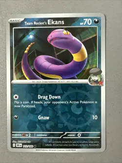 Pokemon TCG * Destined Rivals 112/182 Team Rocket's Ekans C * REVERSE HOLO * NM - Image 1