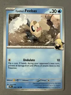 Pokemon TCG * Destined Rivals 052/182 Cynthia's Feebas C * UNG NM FRESH PACK - Image 1