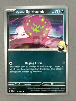 Pokemon TCG * Destined Rivals 129/182 Cynthia's Spiritomb U * UNG NM FRESH PACK - Image 1
