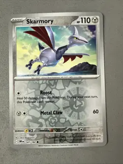Pokemon TCG * Destined Rivals 141/182 Skarmory Common REVERSE HOLO * NM FRESH Pk - Image 1