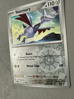 Pokemon TCG * Destined Rivals 141/182 Skarmory Common REVERSE HOLO * NM FRESH Pk - Image 2