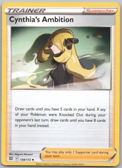 Cynthia's Ambition 138 Brilliant Stars Normal Trainer Pokemon Card NM - Image 1