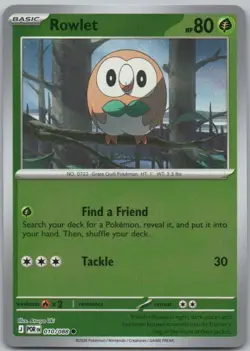 Rowlet 010 Perfect Order Reverse Holo Grass Pokemon Card NM - Image 1