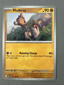 Pokemon TCG * Destined Rivals 107/182 Mudbray Common * UNG NM FRESH PACK - Image 1