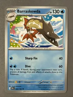 Pokemon TCG * Destined Rivals 063/182 Barraskewda Uncommon * UNG NM FRESH PACK - Image 1