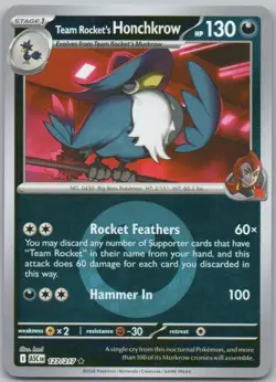 Team Rocket's Honchkrow 127 Ascended Heroes Energy Holo Darkness Pokemon Card NM - Image 1