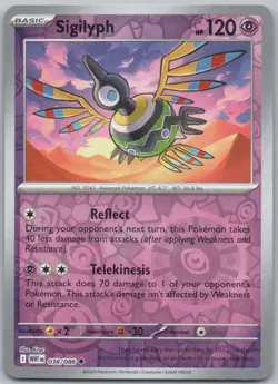 Sigilyph 038 White Flare Reverse Holo Psychic Pokemon Card NM - Image 1
