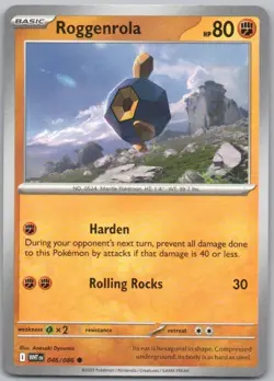 Roggenrola 046 White Flare Normal Fighting Pokemon Card NM - Image 1