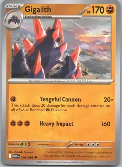 Gigalith 048 White Flare Normal Fighting Pokemon Card NM - Image 1
