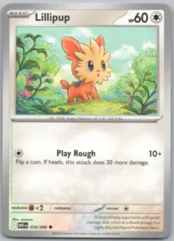 Lillipup 074 White Flare Normal Colorless Pokemon Card NM - Image 1