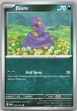 Ekans 023 151 Normal Darkness Pokemon Card NM - Image 1