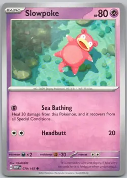 Slowpoke 079 151 Normal Psychic Pokemon Card NM - Image 1