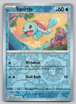 Squirtle 007 151 Reverse Holo Water Pokemon Card NM - Image 1