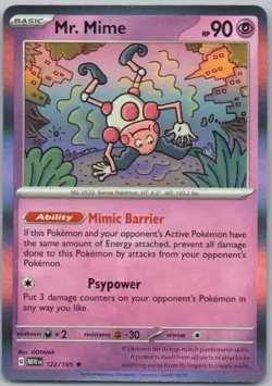 Mr. Mime 122 151 Holo Psychic Pokemon Card NM - Image 1