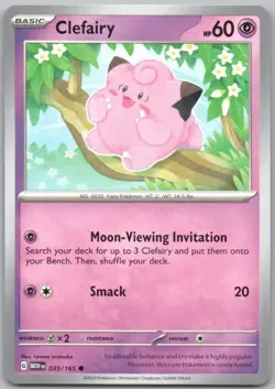 Clefairy 035 151 Normal Psychic Pokemon Card NM - Image 1