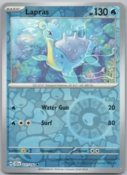 Lapras 031 Stellar Crown Reverse Holo Water Pokemon Card NM - Image 1