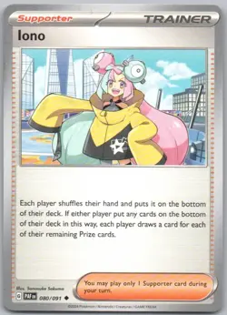 Iono 080 Paldean Fates Normal Trainer Pokemon Card NM - Image 1