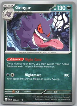 Gengar 057 Paldean Fates Normal Darkness Pokemon Card NM - Image 1