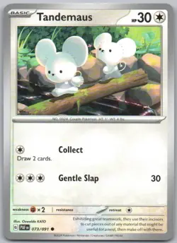 Tandemaus 073 Paldean Fates Normal Colorless Pokemon Card NM - Image 1