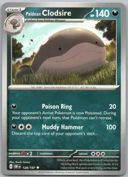 Paldean Clodsire 128 Obsidian Flames Normal Darkness Pokemon Card NM - Image 1