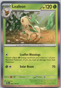 Leafeon 005 Prismatic Evolutions Holo Grass Pokemon Card NM - Image 1