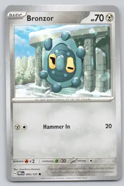 Bronzor 066 Prismatic Evolutions Normal Psychic Pokemon Card NM - Image 1