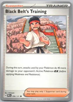 Black Belt's Training 098 Prismatic Evolutions Normal Fighting Pokemon Card NM - Image 1