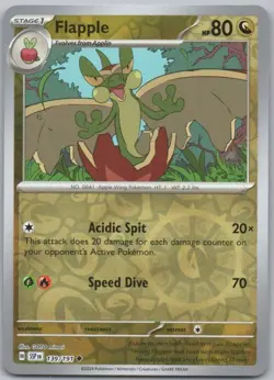 Flapple 139 Surging Sparks Reverse Holo Dragon Pokemon Card NM - Image 1