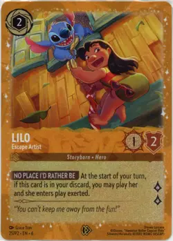 LILO Escape Artist LORCANA Promo Cards - Gold Foil - 25/P2 SEALED - Image 1