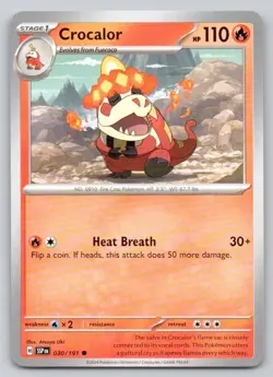 Crocalor 030 Surging Sparks Normal Fire Pokemon Card NM - Image 1