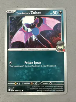 Pokemon TCG * Destined Rivals 120/182 Team Rocket's Zubat C * UNG NM FRESH PACK - Image 1