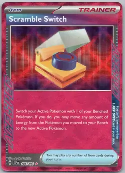 Scramble Switch 186 Surging Sparks Holo Trainer Pokemon Card NM - Image 1