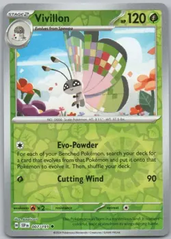 Vivillon 007 Surging Sparks Reverse Holo Grass Pokemon Card NM - Image 1