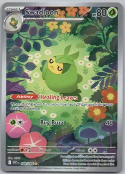 Swadloon 088 White Flare Holo Grass Pokemon Card NM - Image 1