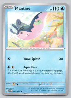 Mantine 040 Surging Sparks Normal Water Pokemon Card NM - Image 1