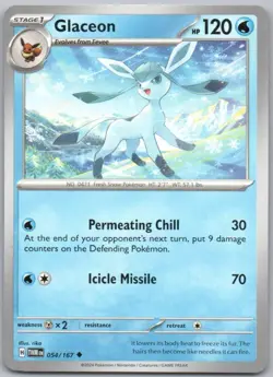 Glaceon 054 Twilight Masquerade Normal Water Pokemon Card NM - Image 1