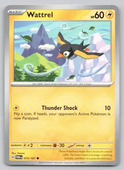 Wattrel 075 Twilight Masquerade Normal Lightning Pokemon Card NM - Image 1