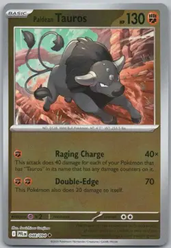 Paldean Tauros 048 Phantasmal Flames Reverse Holo Fighting Pokemon Card NM - Image 1